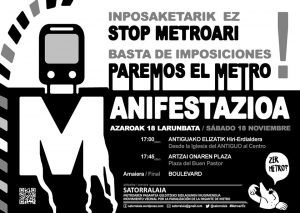 STOP Metroari! Manifestazioa @ Antiguako elizatik (Donostia)