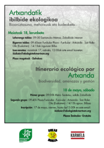 [:es]Itinerario ecológico por Artxanda (Bilbao): Biodiversidad, amenazas y gestión[:eu]Artxandatik ibilbide ekologikoa (Bilbo): bioaniztasuna, mehatxuak eta kudeaketa[:]